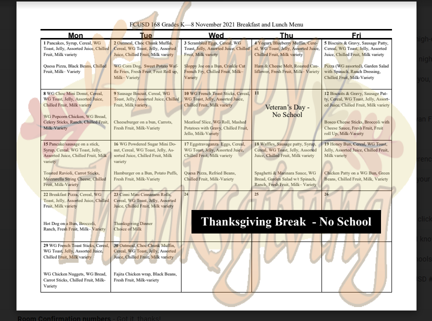 November Menu